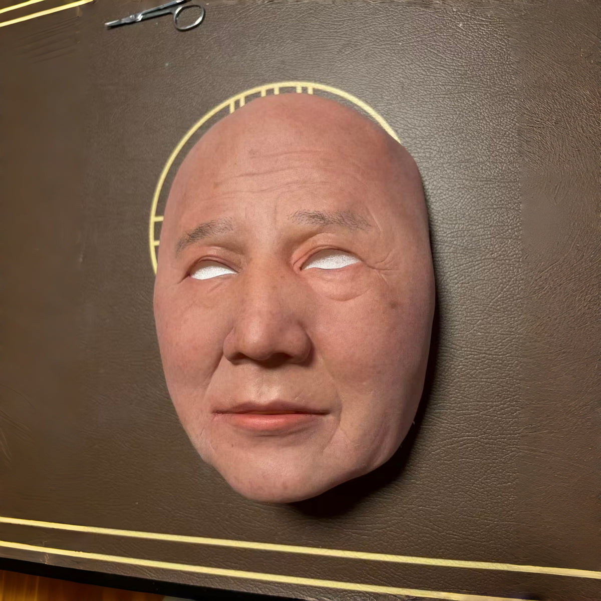 Silicone mask | Realistic old lady disguises half face of facial mask