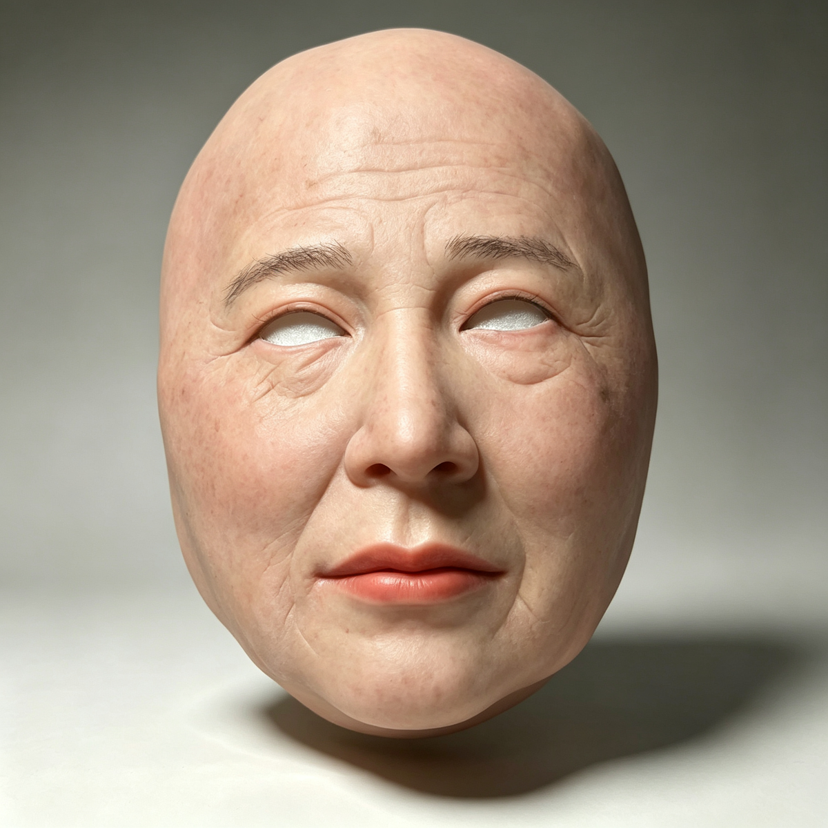 Silicone mask | Realistic old lady disguises half face of facial mask