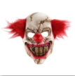 Bloody Grin Clown Latex Mask with Red Hair – Halloween Horror Mask