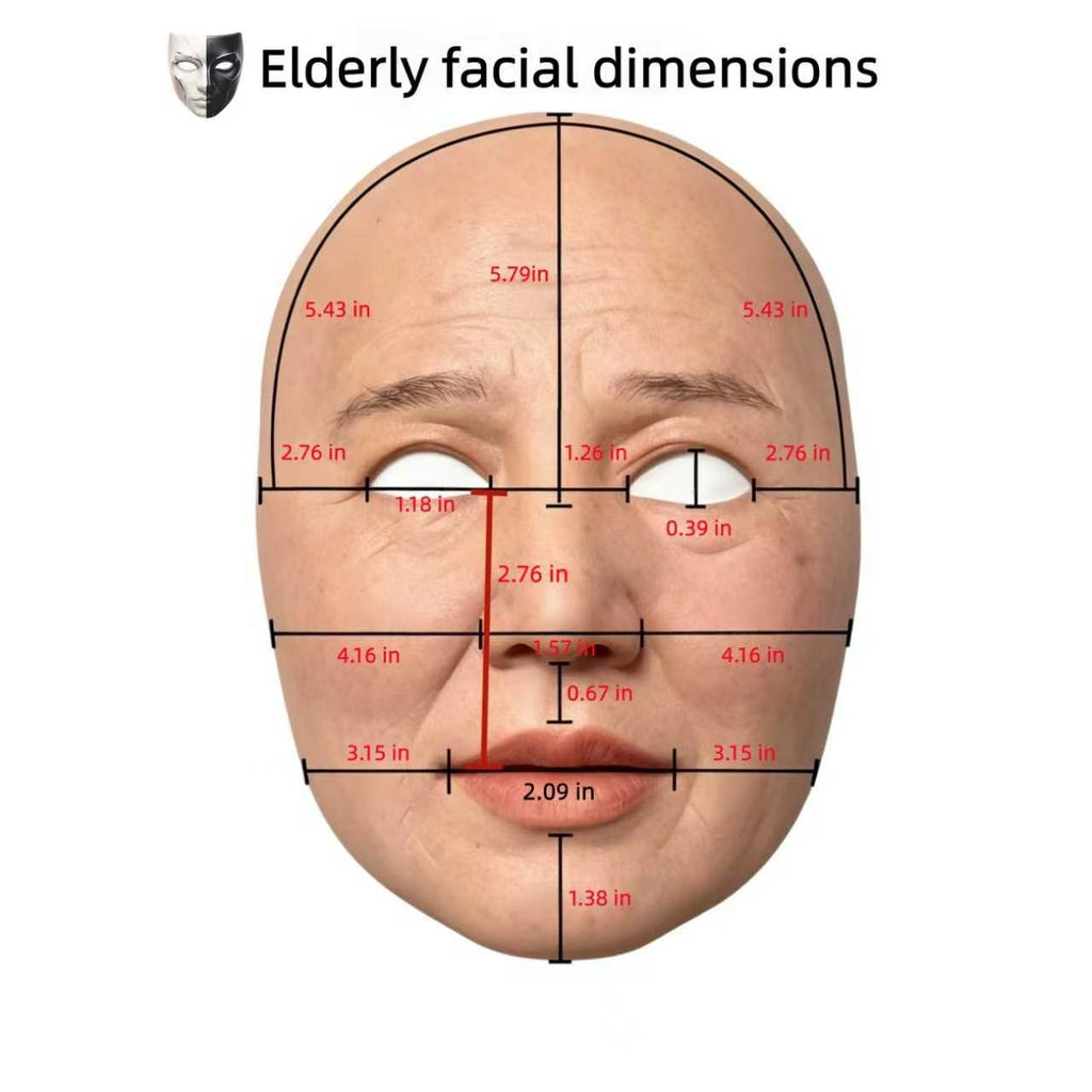 Silicone mask | Realistic old lady disguises half face of facial mask