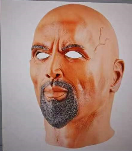 Realistic Bald Male Silicone Mask with Beard