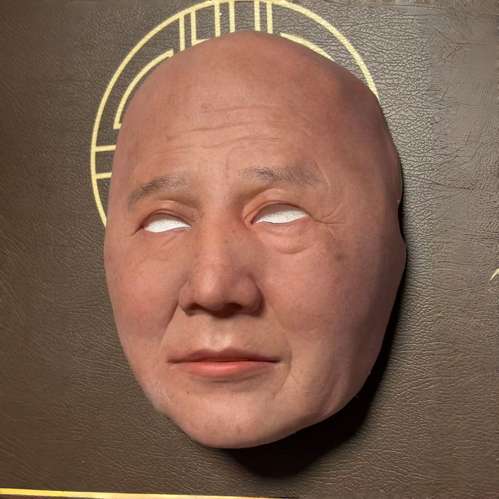 Silicone mask | Realistic old lady disguises half face of facial mask