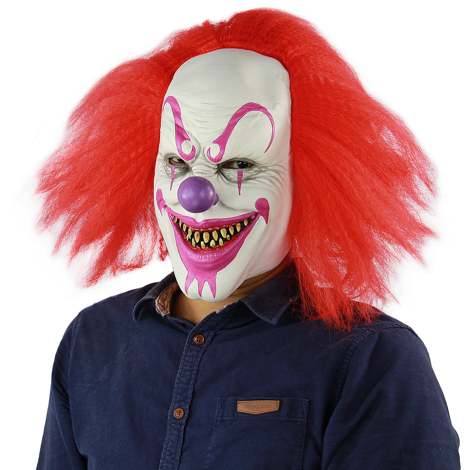 Scary Red Hair Clown Latex Mask – Halloween Horror Costume Mask