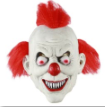 Scary Punk Clown Latex Mask with Red Hair – Halloween Horror Mask