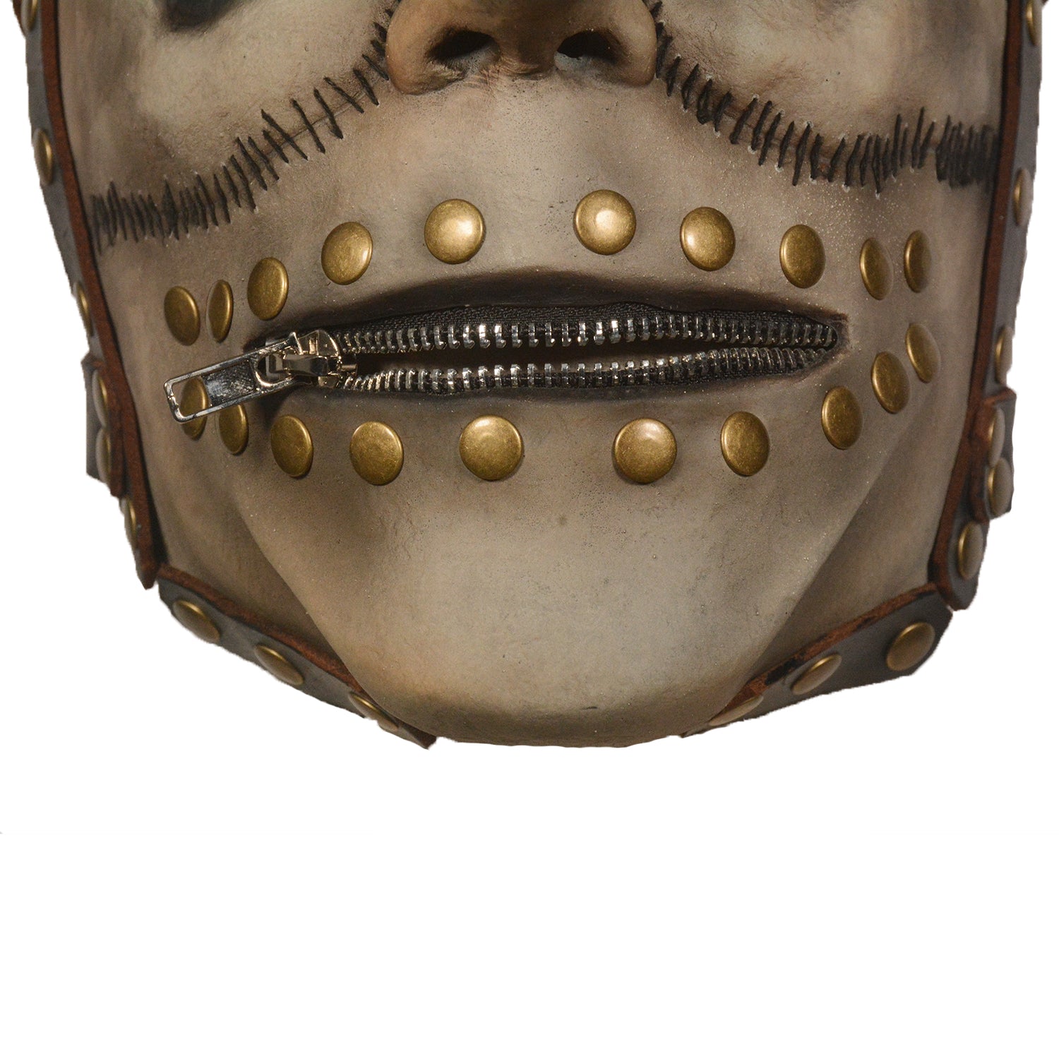 Long Nose Prisoner Latex Mask with Zipper Mouth – Halloween Horror Costume Mask