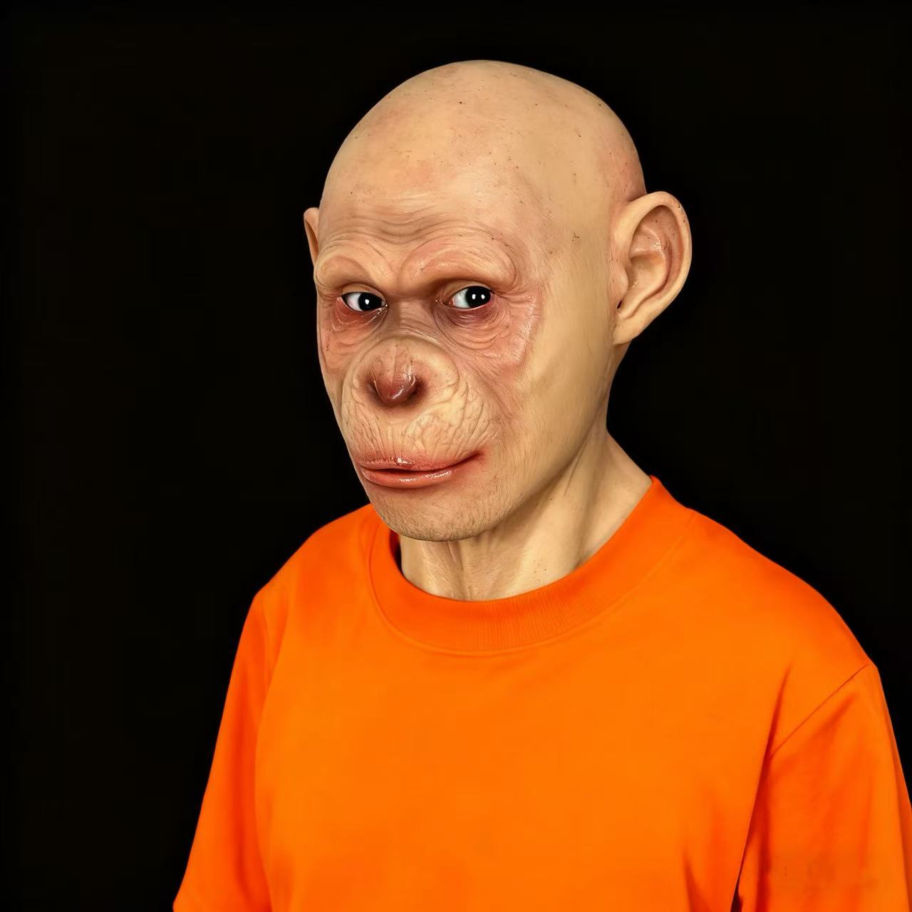 Monkey Mask Full-Head Animal Mask Halloween Party Carnival Prop Silicone Mask Adult Size