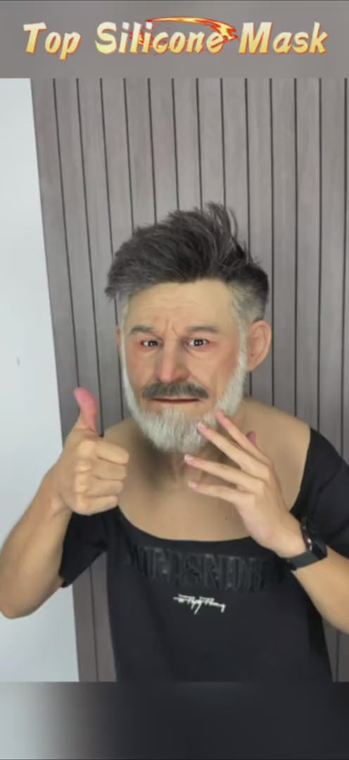 Ente Ultra Realistic Silicone Mask – Full Head Elderly Male Cosplay & Film Prop