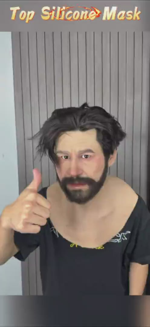 Jiamusi Ultra Realistic Silicone Mask – Full Head Male Prop for Cosplay & Halloween